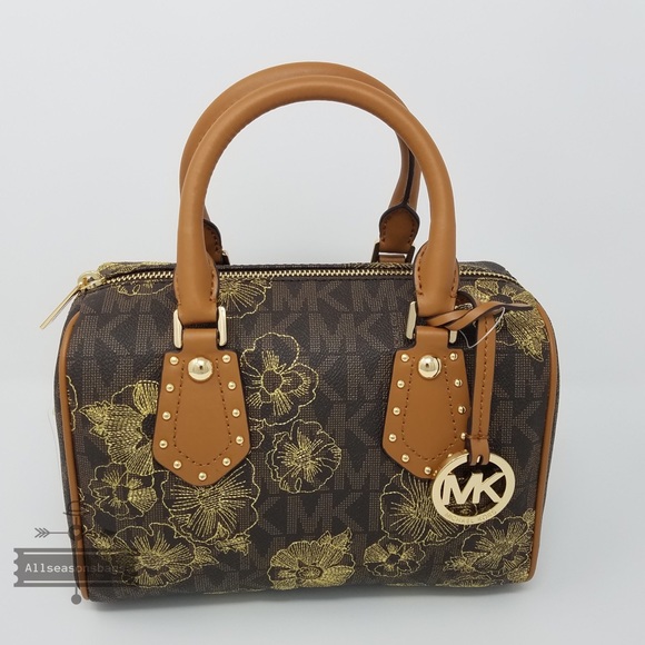 Michael Kors Aria small acorn satchel floral bag - Picture 4 of 7